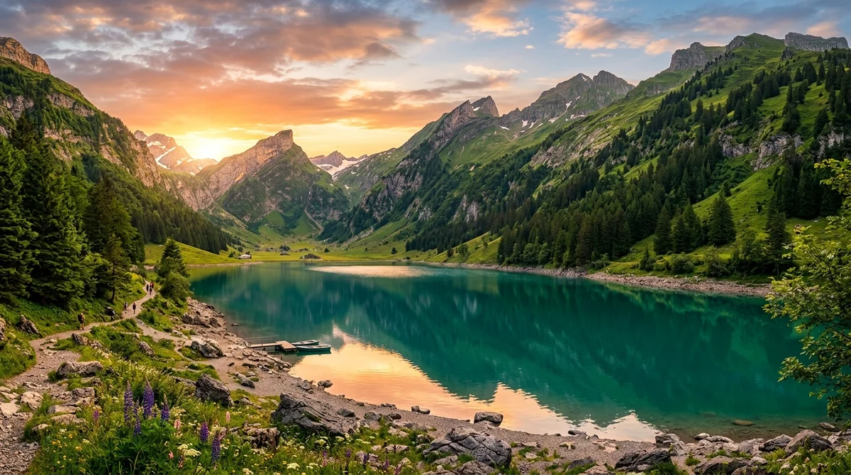 Alpine Lake Nature Wallpaper